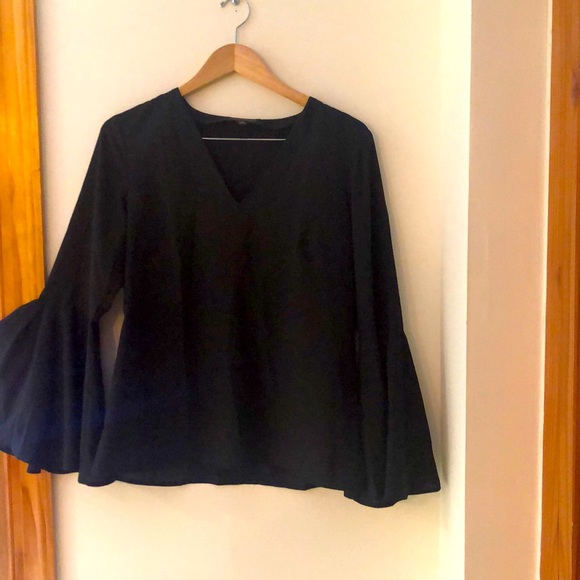 Banana Republic Tops - Banana Republic, shear black medium size, bell sleeve top